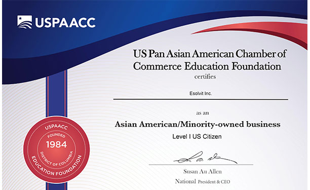 USPAACC National Minority Certification 2024_ Esolvit, Inc